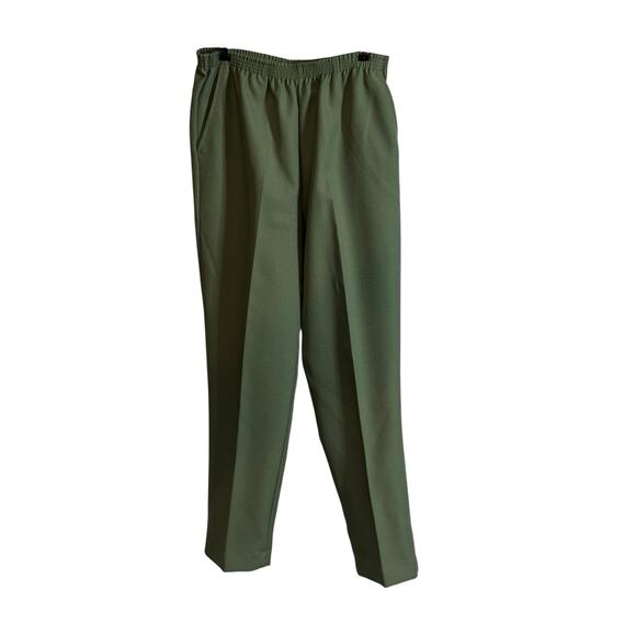 Blair Women's Pants Slacks Size 14 Green Elastic Waist Pull On Piling Snags READ - Picture 2 of 5